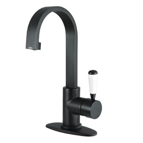 Fauceture Paris Single-Handle Bathroom Faucet with Deck Plate & Drain, Matte Black
