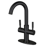 Fauceture Concord Two-Handle Bathroom Faucet with Push Pop-Up, Matte Black LS8450DL