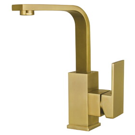 Kingston Brass Fauceture LS8463CL Claremont Single-Handle Bathroom Faucet with Push Pop-Up, Brushed Brass
