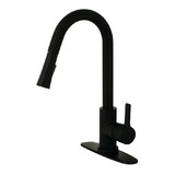 Gourmetier Continental Single-Handle Pull-Down Kitchen Faucet, Matte Black LS8680CTL