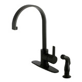 Gourmetier Continental Single-Handle Kitchen Faucet with Side Sprayer, Matte Black