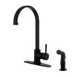 Gourmetier Concord Single-Handle Kitchen Faucet with Side Sprayer, Matte Black
