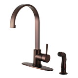 Kingston Brass Gourmetier LS8715DLSP Concord Single-Handle Kitchen Faucet with Side Sprayer, Oil Rubbed Bronze