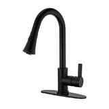Gourmetier Continental Single-Handle Pull-Down Kitchen Faucet, Matte Black LS8720CTL