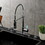 Gourmetier LS8771DKL Kaiser Single-Handle Pre-Rinse Kitchen Faucet, Polished Chrome