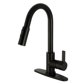 Gourmetier Continental Single-Handle Pull-Down Kitchen Faucet, Matte Black LS8780CTL