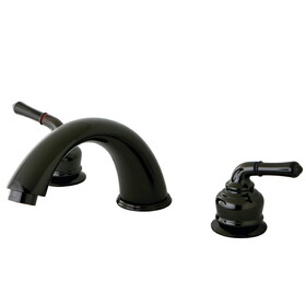 Kingston Brass NB360 Water Onyx Two-Handle 3-Hole Deck Mount Roman Tub Faucet, Black Stainless Steel