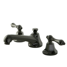 Kingston Brass Widespread Bathroom Faucet, Black Stainless Steel NS4460AL