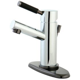 Kingston Brass Water Onyx Single-Handle Bathroom Faucet, Polished Chrome/Black Stainless Steel