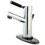 Kingston Brass NS8427DL Water Onyx Single-Handle Bathroom Faucet, Black Stainless Steel/Polished Chrome