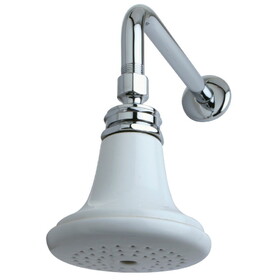 Kingston Brass Victorian Ceramic Showerhead with 12" Shower Arm Combo, Polished Chrome