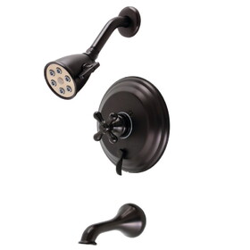 Kingston Brass VB36350AX Single-Handle 3-Hole Wall Mount Tub and Shower Faucet, Oil Rubbed Bronze
