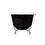 Aqua Eden VBTND663013NB1 66-Inch Cast Iron Double Ended Clawfoot Tub (No Faucet Drillings), Black/White/Polished Chrome