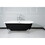 Aqua Eden VBTND663013NB1 66-Inch Cast Iron Double Ended Clawfoot Tub (No Faucet Drillings), Black/White/Polished Chrome