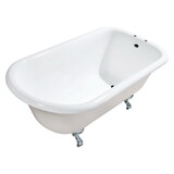 Kingston Brass Aqua Eden 48-Inch Cast Iron Roll Top Clawfoot Tub with 7-Inch Faucet Drillings