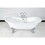 Aqua Eden VCT7DS7231NL1 72-Inch Cast Iron Double Slipper Clawfoot Tub with 7-Inch Faucet Drillings, White/Polished Chrome