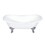 Aqua Eden VCT7DS7231NL1 72-Inch Cast Iron Double Slipper Clawfoot Tub with 7-Inch Faucet Drillings, White/Polished Chrome