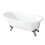 Aqua Eden VCTND5731B1 57-Inch Cast Iron Slipper Clawfoot Tub without Faucet Drillings, White/Polished Chrome
