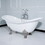 Aqua Eden VCTND7231NC1 72-Inch Cast Iron Double Slipper Clawfoot Tub (No Faucet Drillings), White/Polished Chrome