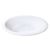 Kingston Brass VCTPN573217 Aqua Eden 57-Inch Cast Iron Oval Drop-In Tub with Center Drain Hole, White