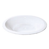 Kingston Brass VCTPN653517 Aqua Eden 65-Inch Cast Iron Oval Drop-In Tub with Center Drain Hole, White