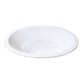 Kingston Brass VCTPN653517 Aqua Eden 65-Inch Cast Iron Oval Drop-In Tub with Center Drain Hole, White