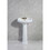 Kingston Brass VPB2034 Stuart 20-Inch Ceramic Pedestal Sink (4-Inch, 3 Hole), Glossy White