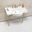 Kingston Brass Fauceture VPB28140W8BB Manchester 37" Ceramic Console Sink with Stainless Steel Legs, White/Brushed Brass