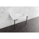 Kingston Brass Manchester 37-Inch Console Sink with Stainless Steel Legs (8-Inch, 3 Hole)