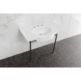 Kingston Brass Manchester 37-Inch Console Sink with Stainless Steel Legs (8-Inch, 3 Hole)