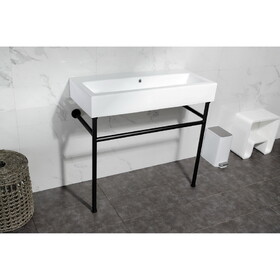 Kingston Brass New Haven 39-Inch Console Sink with Stainless Steel Legs