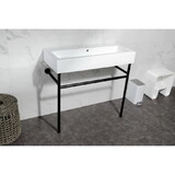 Kingston Brass New Haven 39-Inch Console Sink with Stainless Steel Legs (8