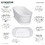 Kingston Brass VRTDE593023 Arcticstone 59-Inch Double Ended Solid Surface Pedestal Tub with Drain, Glossy White/Matte White