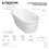 Kingston Brass VRTDE612922 Arcticstone 60-Inch Double Ended Solid Surface Freestanding Tub with Drain, Glossy White/Matte White