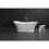 Aqua Eden VRTDS673026 Arcticstone 67" Double Slipper Solid Surface Pedestal Tub with Drain, Glossy White/Matte White