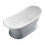Kingston Brass Aqua Eden VRTDS683027WG Arcticstone 68-Inch Solid Surface Pedestal Tub with Drain, Matte Gray/Gloss White