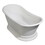 Kingston Brass Aqua Eden VRTDS683027 Arcticstone 68-Inch Solid Surface Pedestal Tub with Drain, Matte White/Gloss White