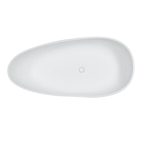 Aqua Eden Arcticstone 67" Egg Shaped Solid Surface Freestanding Tub with Drain, Glossy White/Matte White