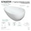 Aqua Eden VRTOV683321 Arcticstone 67" Egg Shaped Solid Surface Freestanding Tub with Drain, Glossy White/Matte White