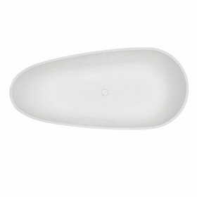 Aqua Eden Arcticstone 72" Egg Shaped Solid Surface Freestanding Tub with Drain, Glossy White/Matte White
