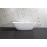 Kingston Brass VRTRS713522 Arcticstone 71-Inch Solid Surface White Stone Freestanding Tub with Drain, Matte White