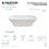 Kingston Brass VRTSQ683222 Arcticstone 69-Inch Solid Surface White Stone Freestanding Tub with Drain, Matte White
