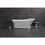 Aqua Eden VRTSS673026 Arcticstone 68" Slipper Solid Surface Pedestal Tub with Drain, Glossy White/Matte White