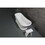 Aqua Eden VRTSS673026 Arcticstone 68" Slipper Solid Surface Pedestal Tub with Drain, Glossy White/Matte White