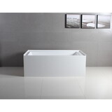 Aqua Eden 60-Inch Acrylic Alcove Tub with Left Hand Drain, White VTAP603622L