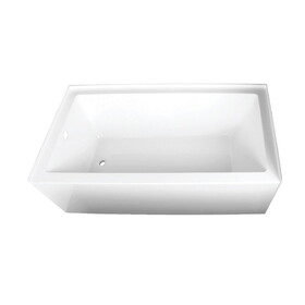 Aqua Eden 66-Inch Acrylic Alcove Tub with Left Hand Drain, White