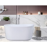 Kingston Brass VTDE513026BA Aqua Eden 51-Inch Acrylic Freestanding Tub with Drain, Glossy White