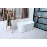 Kingston Brass VTDE552823 Aqua Eden 55-Inch Acrylic Freestanding Tub with Drain, Glossy White