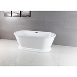 Kingston Brass VTDE713224 Aqua Eden 71-Inch Acrylic Double Ended Pedestal Bathtub with Drain, Glossy White