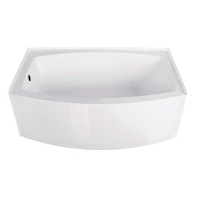 Aqua Eden 60-Inch Acrylic Alcove Tub with Left Hand Drain Hole, White VTDR603222L